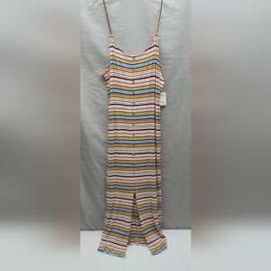 Mudd women's striped spaghetti strap maxi dress